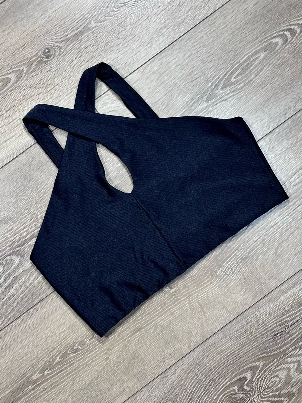 All In Motion Cross Front Ribbed Halter Strap Sports Bra - Picture 3 of 11